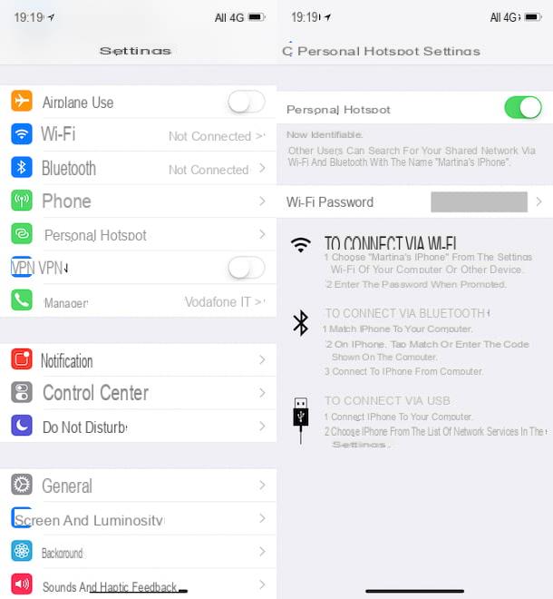 How to change iPhone hotspot name