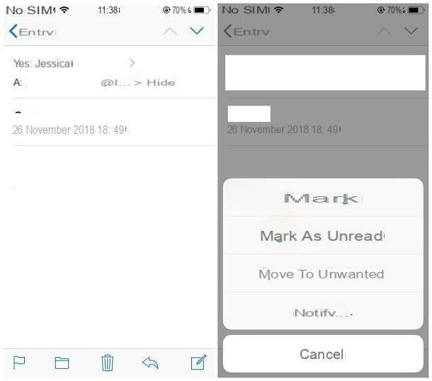 Cómo bloquear el correo electrónico en iPhone