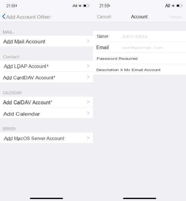 How to change emael on iPhone