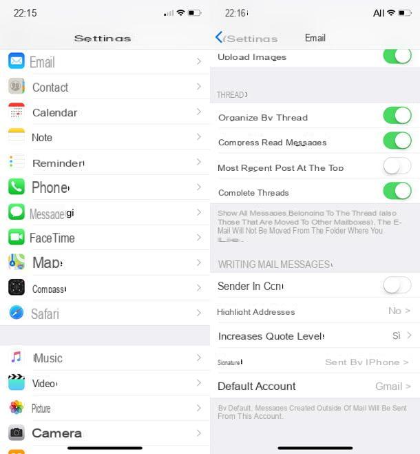 How to change emael on iPhone