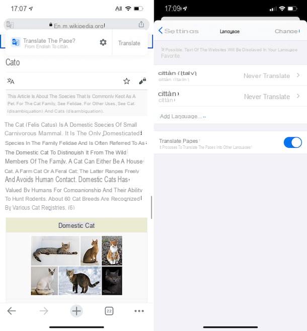 Comment traduire une page Web iPhone
