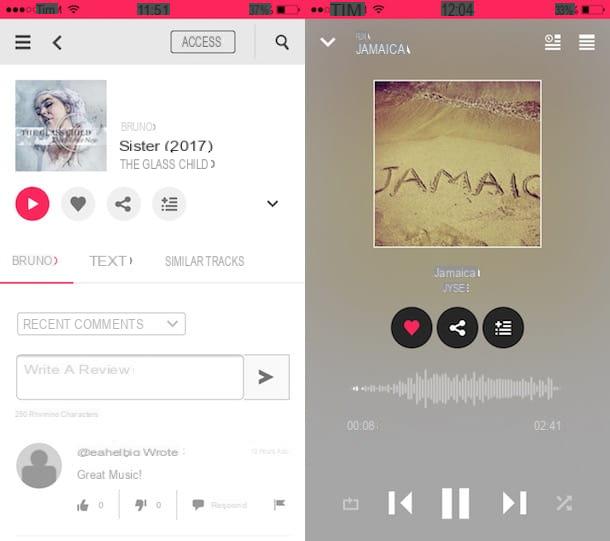 Aplicación para escuchar música en iPhone