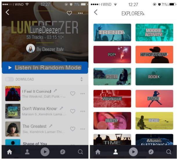Aplicación para escuchar música en iPhone