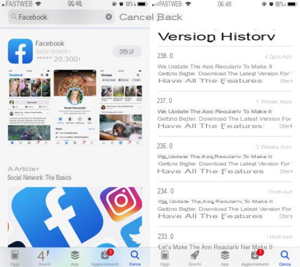 Cómo actualizar Facebook en iPhone